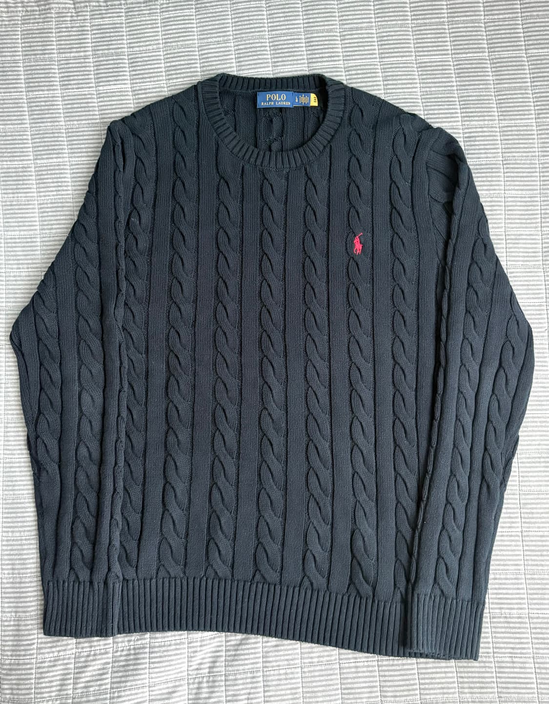 폴로 랄프로렌 네이비 케이블 니트 L 상품이미지1