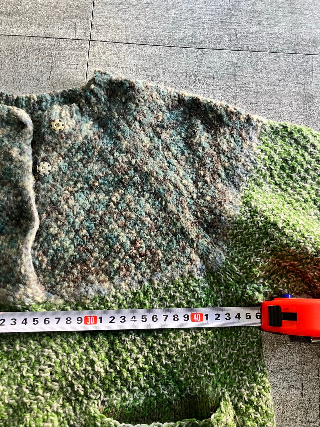 일본빈티지 하구미모리걸 할메카지 녹차대대장 니트스웨터 그린 상품이미지2