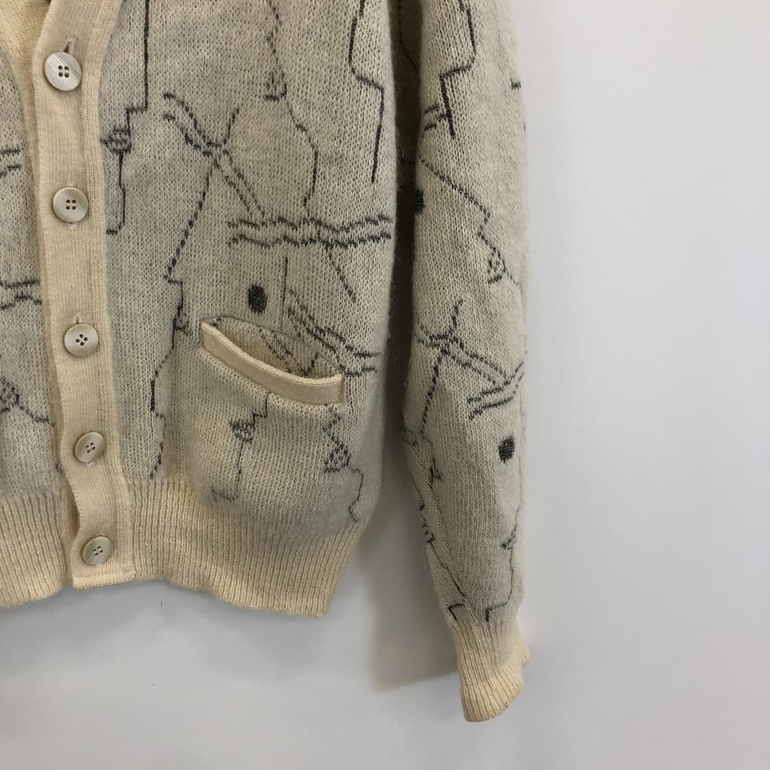 모딜리아니 이태리 패턴 캐시미어 니트가디건 L 상품이미지2