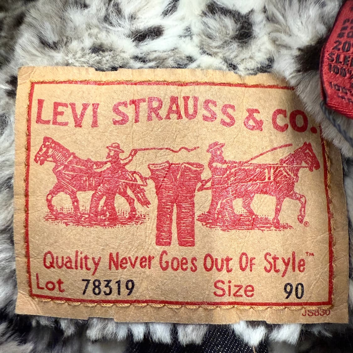 리바이스 호피 흑청 데님 청 자켓 90 상품이미지5