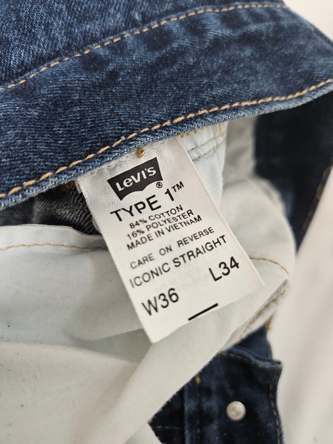 리바이스 901 아이코닉 타입1 와이드 스트레이트핏 데님팬츠 빈티지 36 상품이미지6