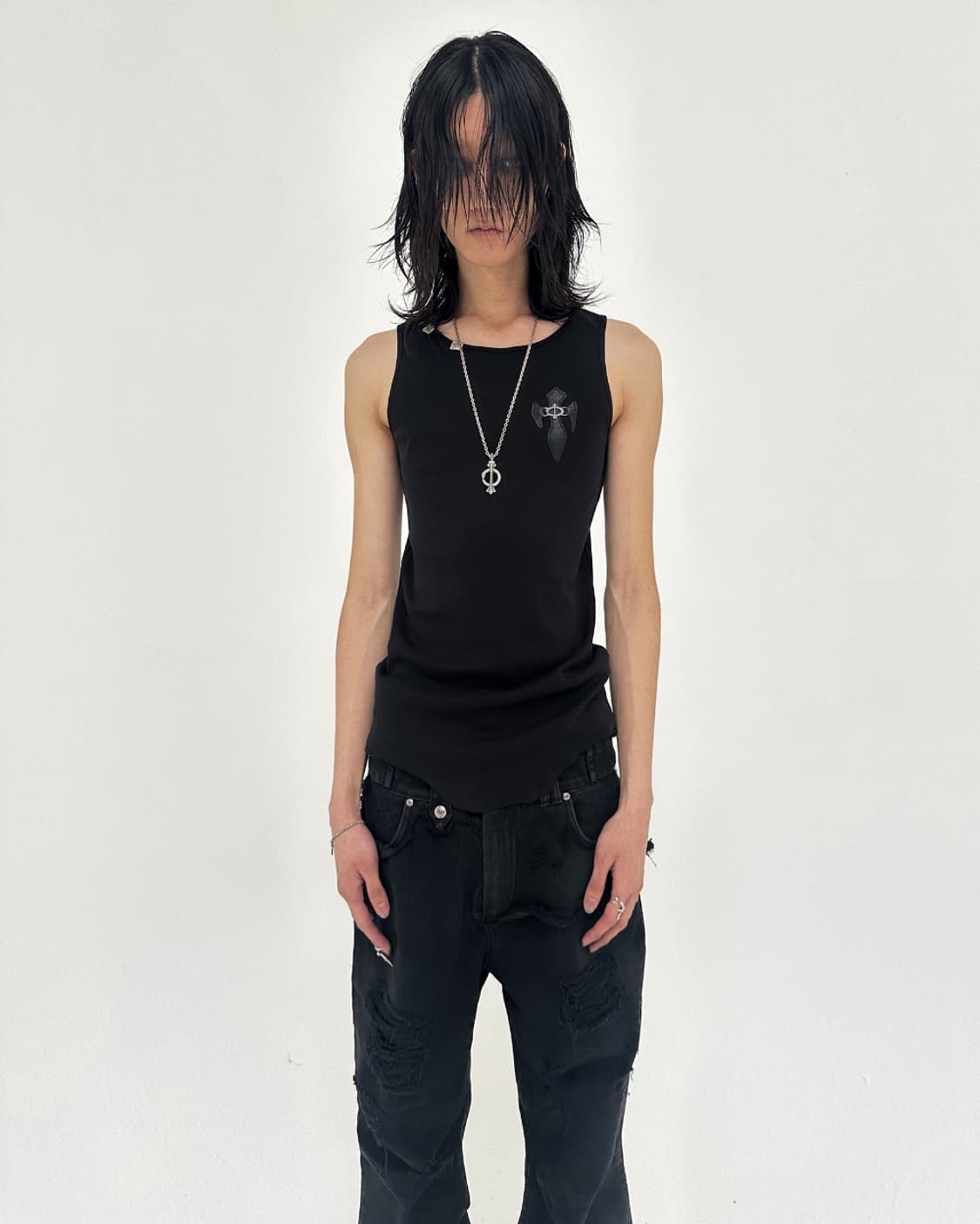 Skoot 스쿠읏 핸즈미다운 엑스테이스 탱크탑 블랙 상품이미지4