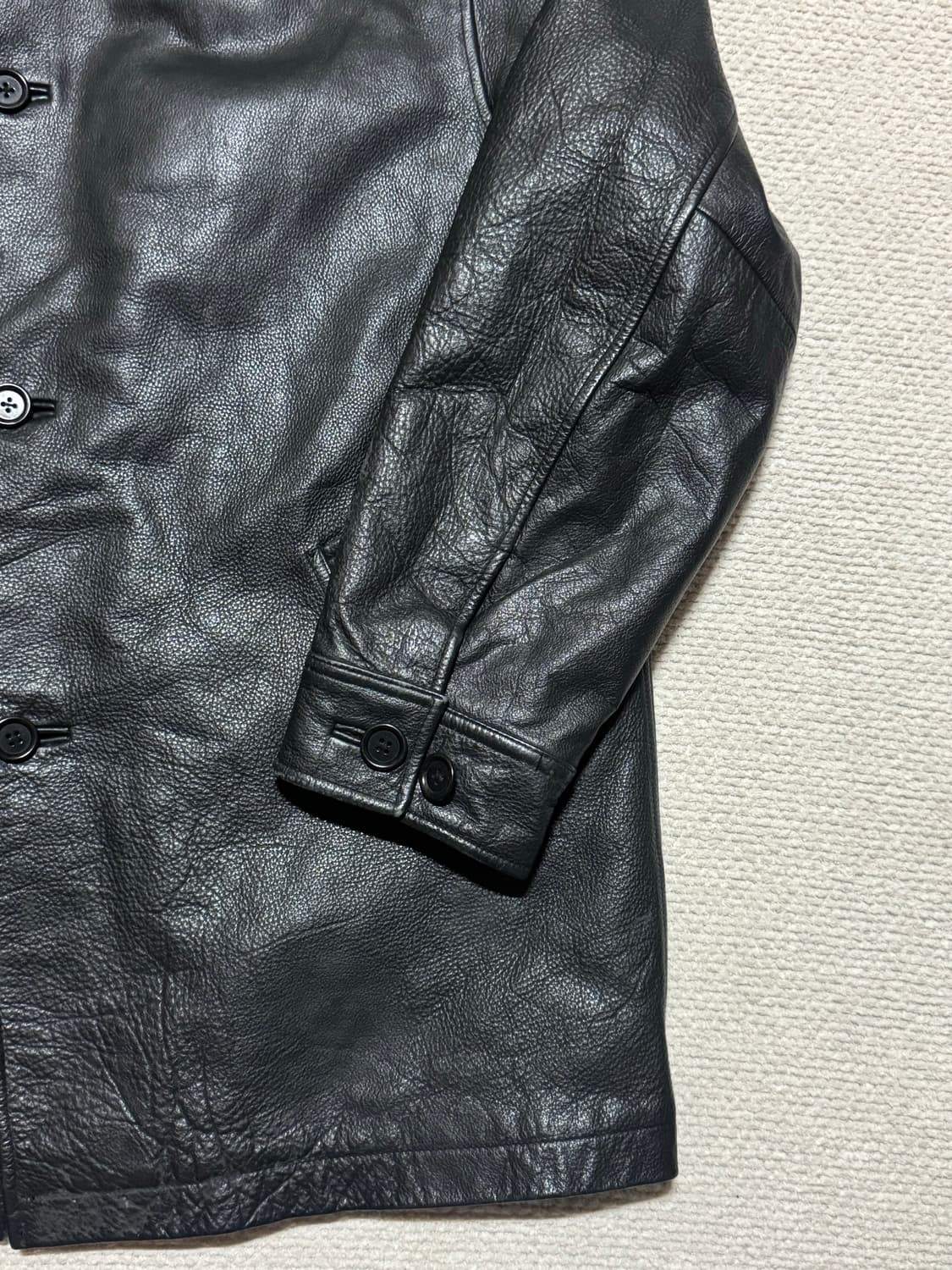 90s Old GAP 카우레더 카코트 L 상품이미지4