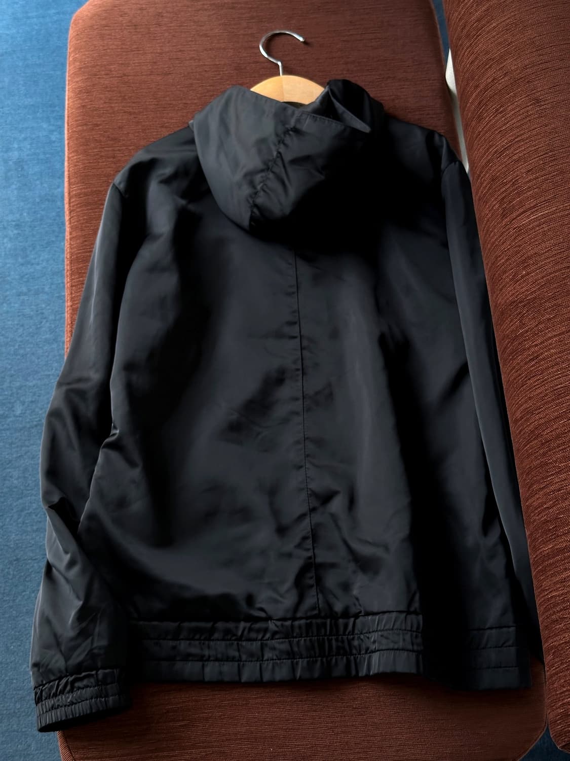 Poly satin high count hood zip parka 상품이미지5