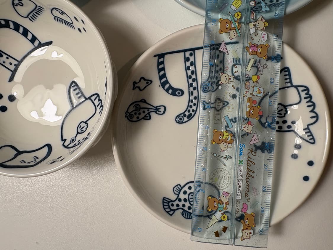 바다 아쿠아리움 그릇 세트 산리오 리락쿠마 키티 인형 산엑스 상품이미지6