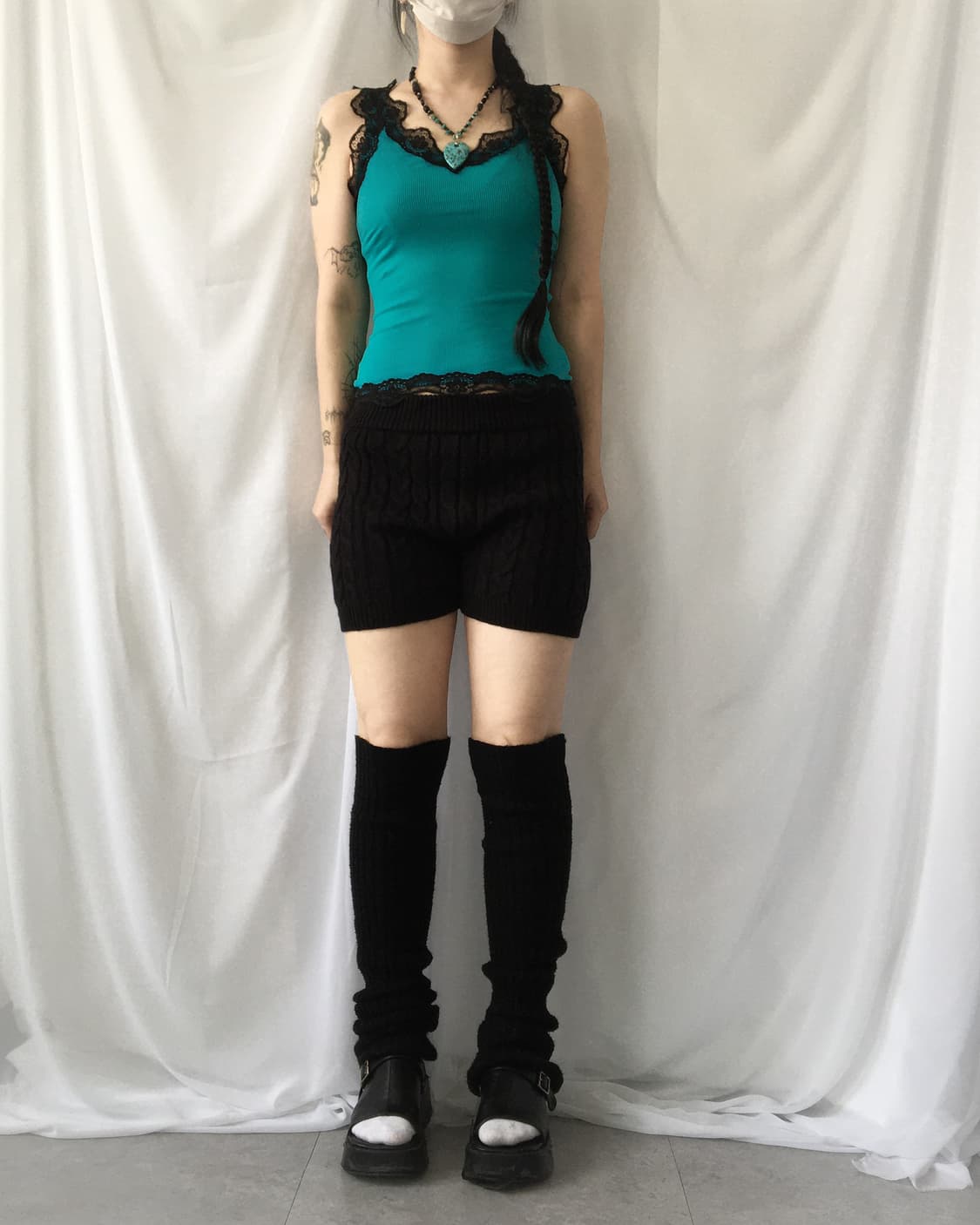 Cable pattern knit short 상품이미지5