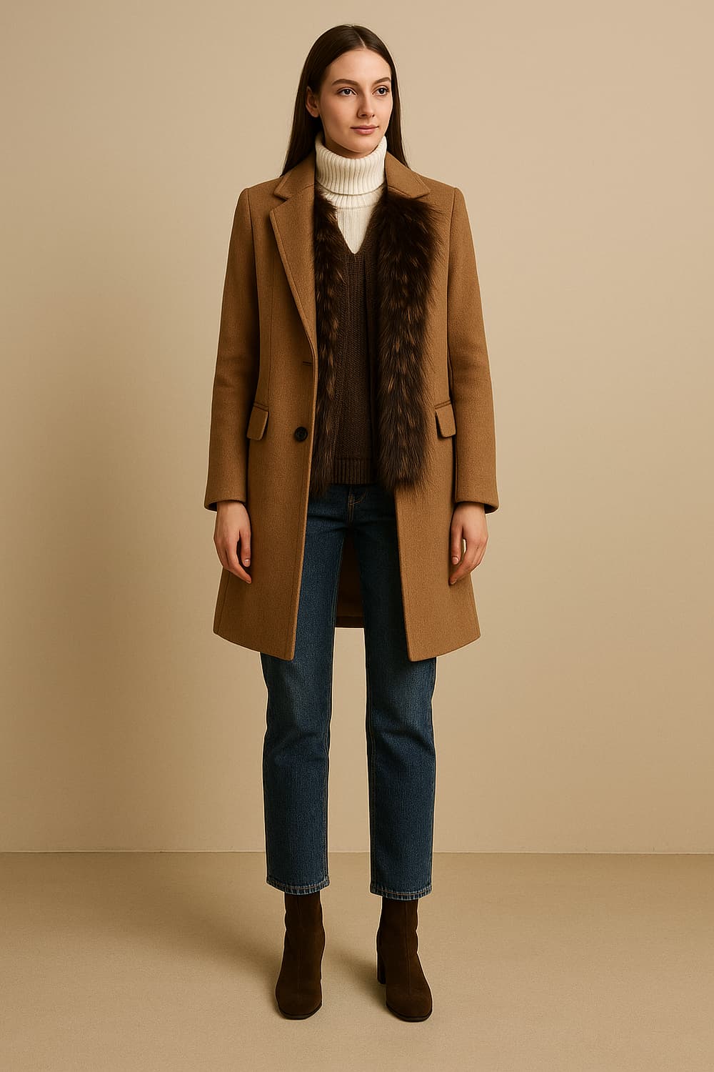 (레어템)플라스틱아일랜드 천연 라쿤퍼 니트 베스트 S 44~55 상품이미지3