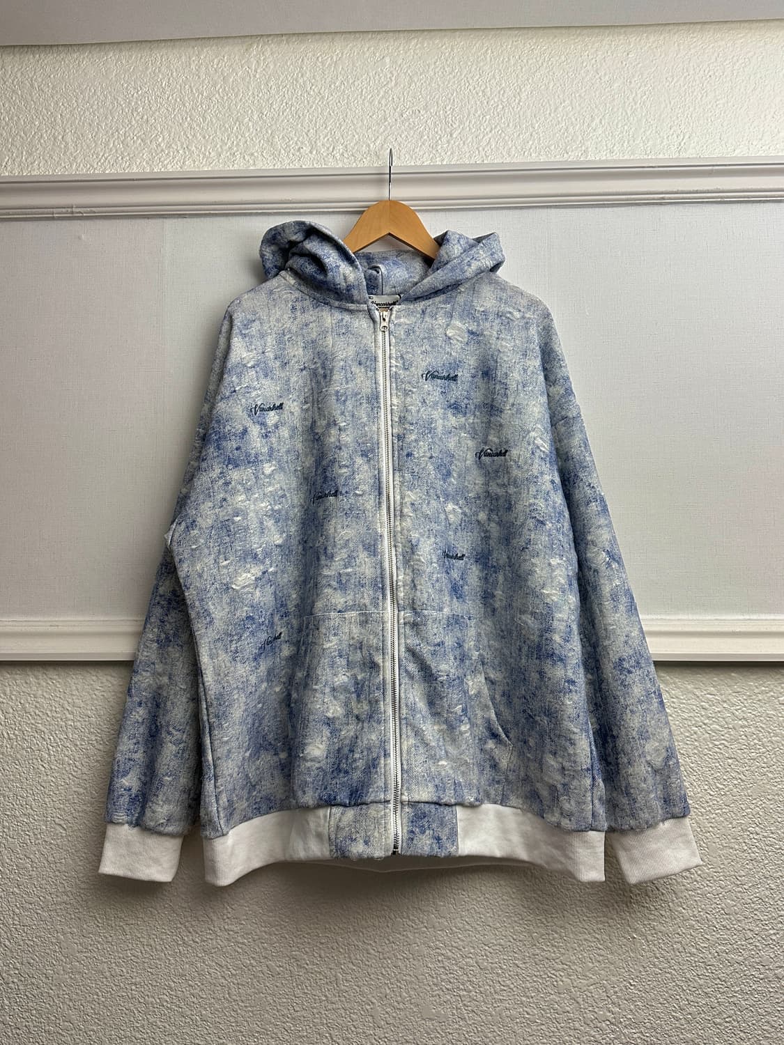 Vancarhell 스파클링 디스트레스 후드 집업 상품이미지7