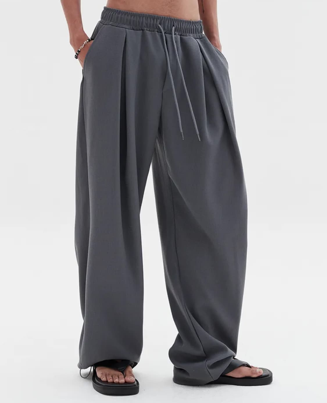 DNSR 딥 포턱 플로우 밴딩 팬츠 차콜 상품이미지5