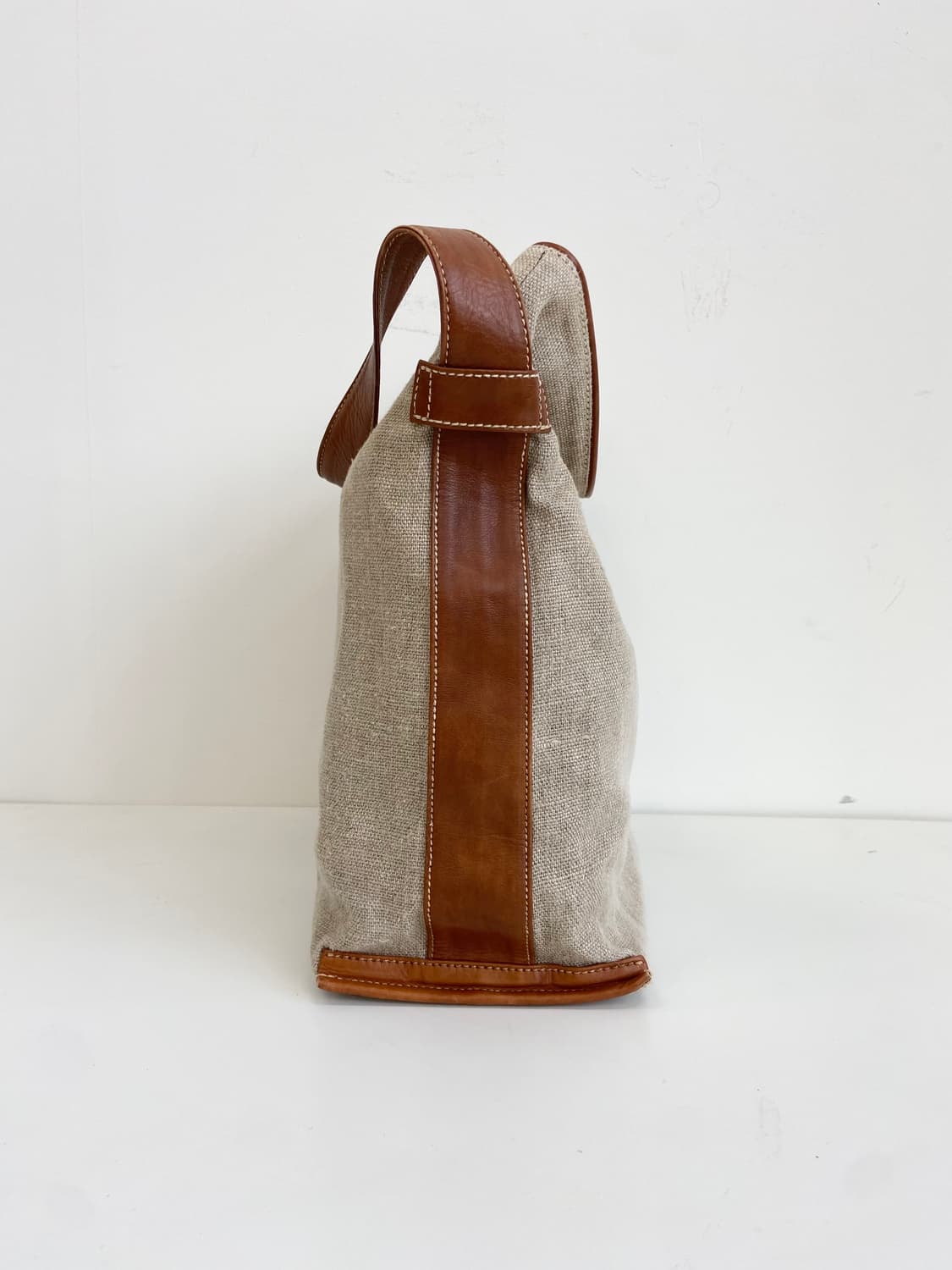 Genten 린넨/레더 숄더백 상품이미지4