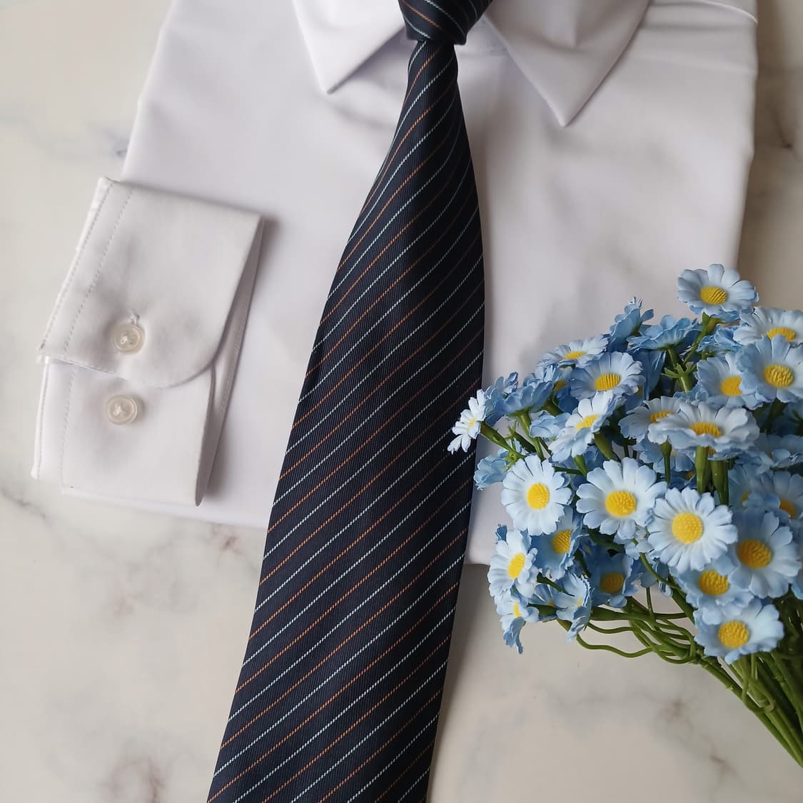 아쿠아스큐텀 넥타이 네이비 스트라이프 9CM A등급 A19774 상품이미지6