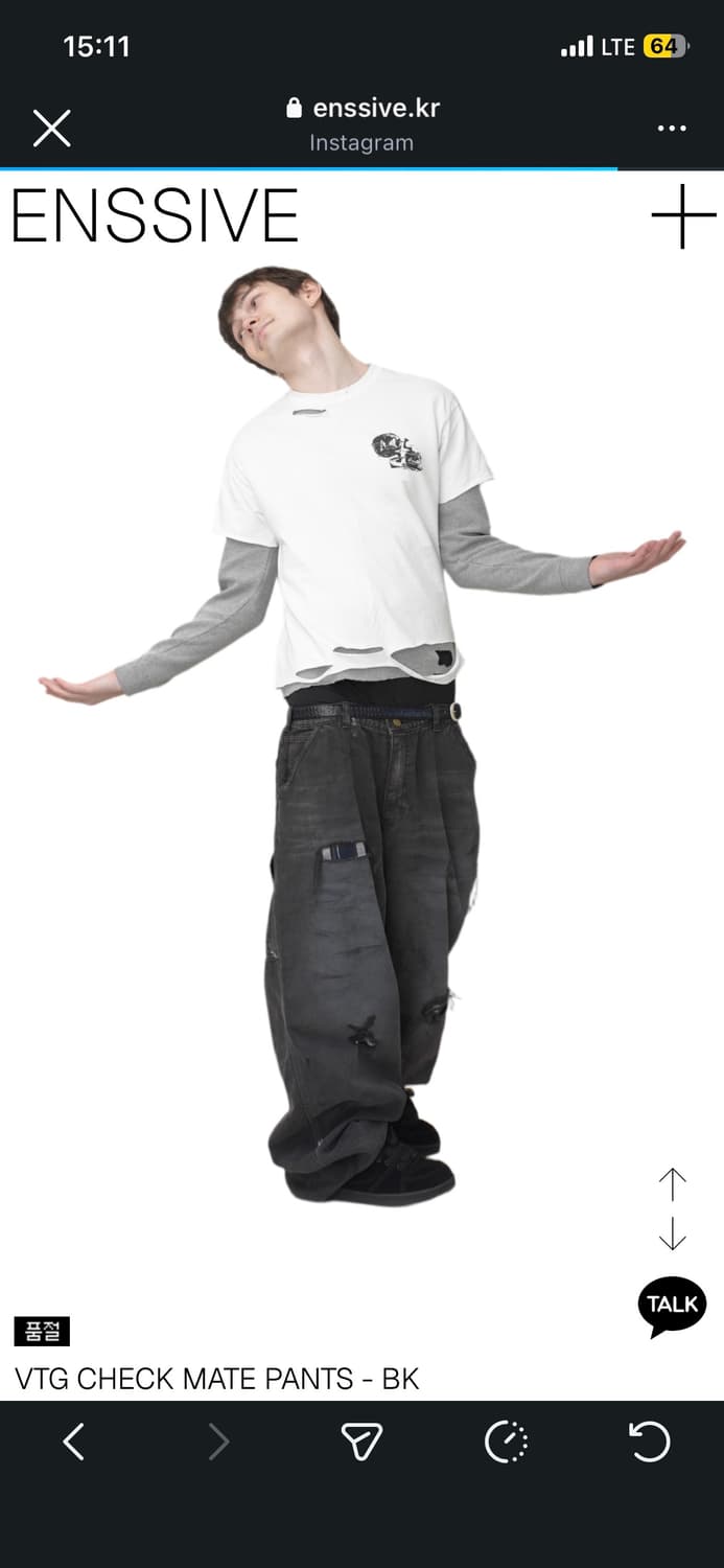 엔시브 데님 팬츠 블랙 1사이즈 상품이미지1