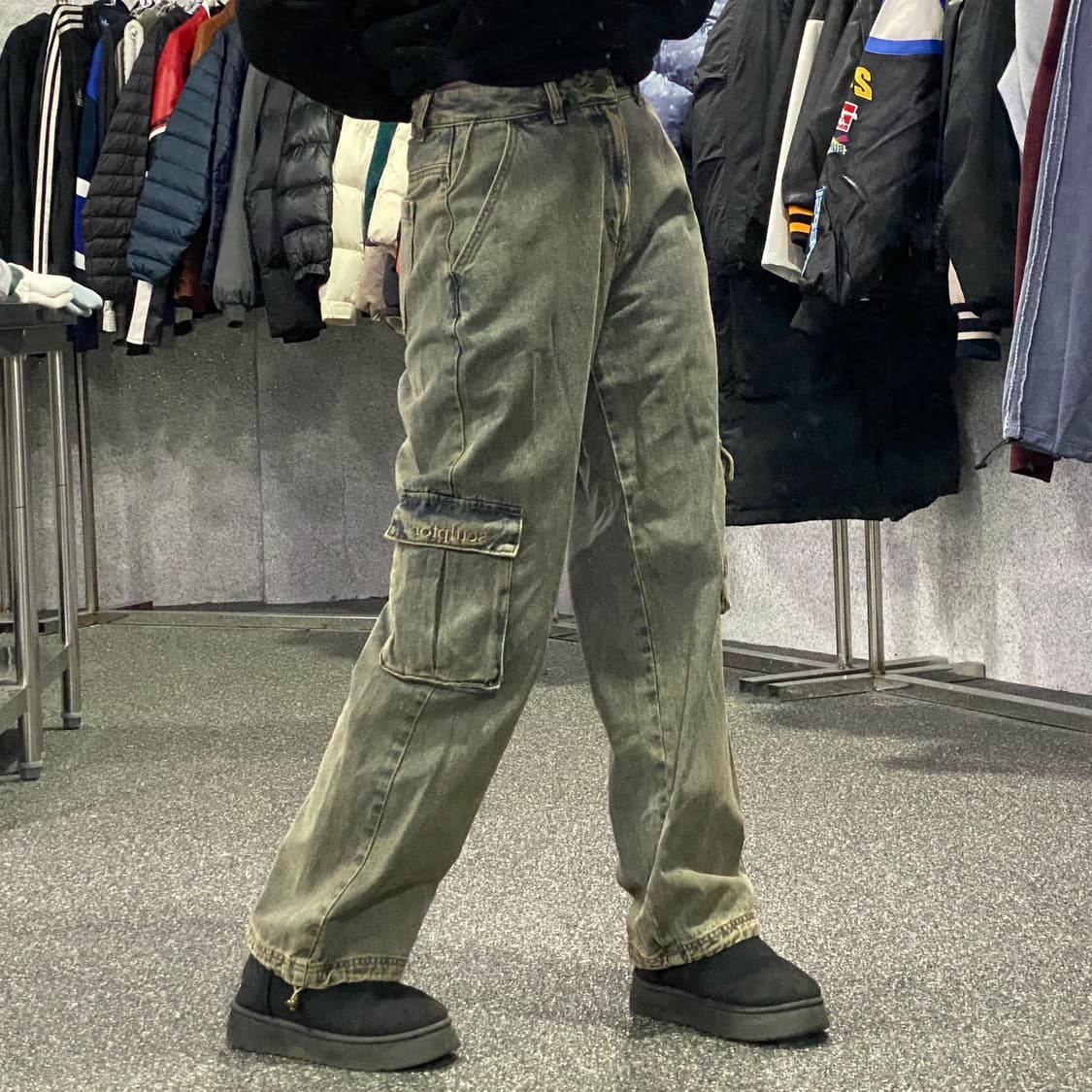 스컬프터 y2k 애시드 데님 카고팬츠 B3828 상품이미지2