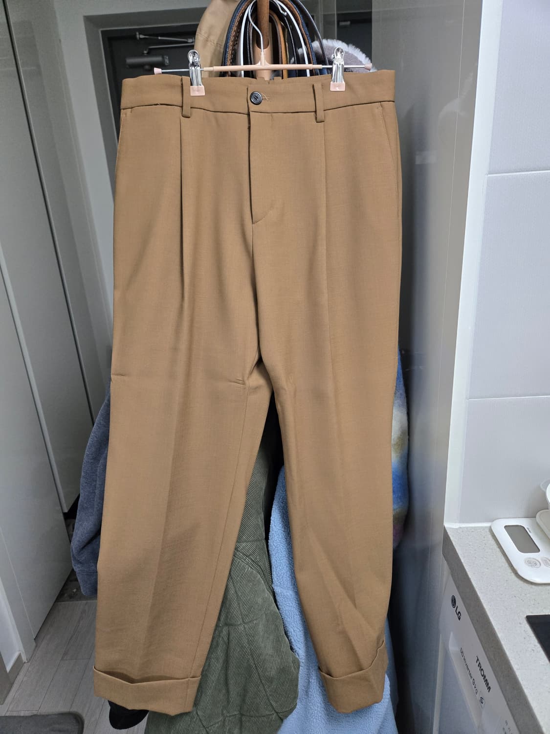 송지오 카멜색상 셋업 정장 상의 105 하의 30 상품이미지5