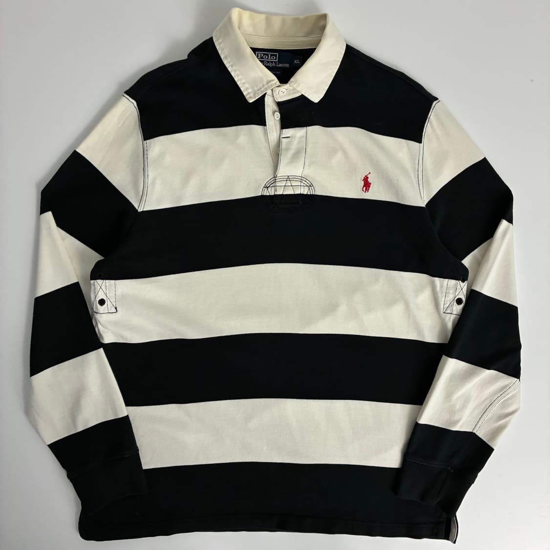 Polo 폴로 랄프로렌 화이트 블랙 아이코닉 럭비티 상품이미지1