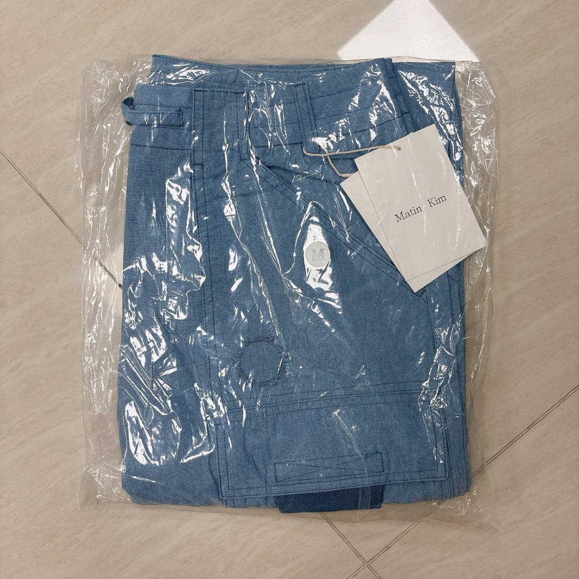 새제품 마뗑킴 워시드 스티치 카고팬츠 m 상품이미지4