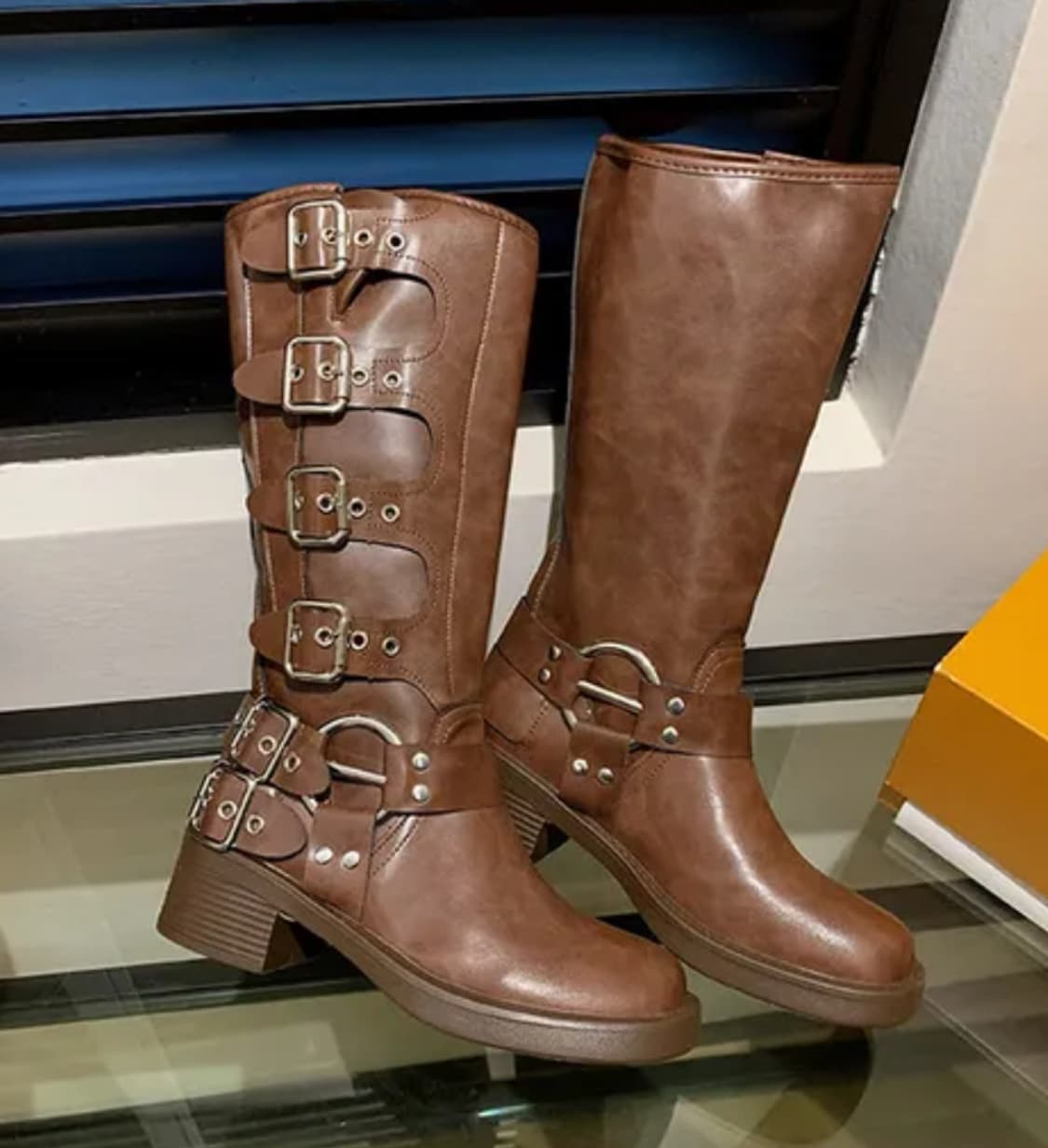 바이커 롱부츠 브라운 245 상품이미지2