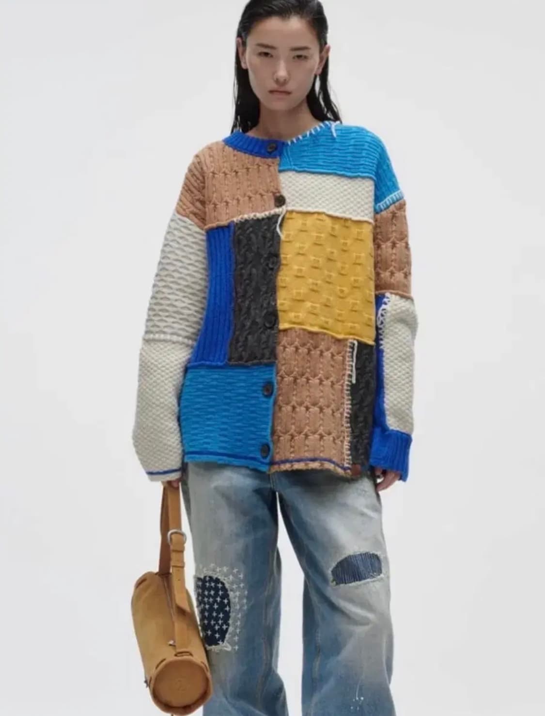 자라 아더에러 패치워크 니트 가디건 상품이미지1