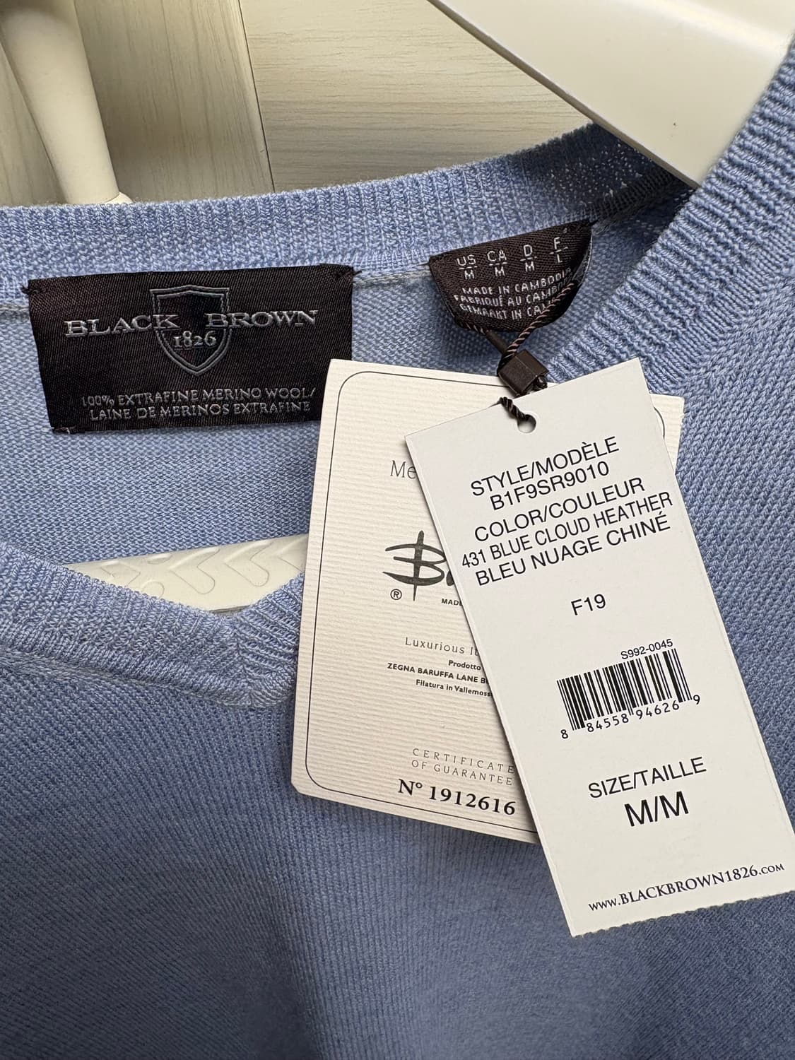 Black Brown 1826 남성 V넥 니트 M 새상품 상품이미지2