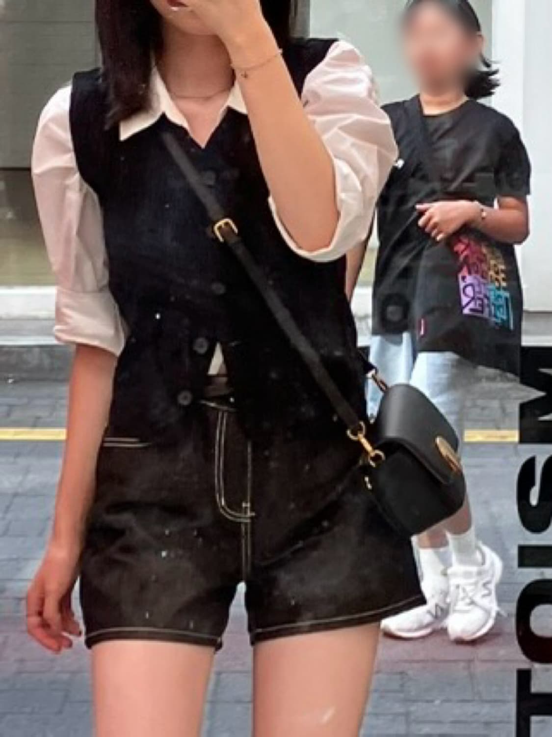 데님 스티치 블랙 청반바지 상품이미지1