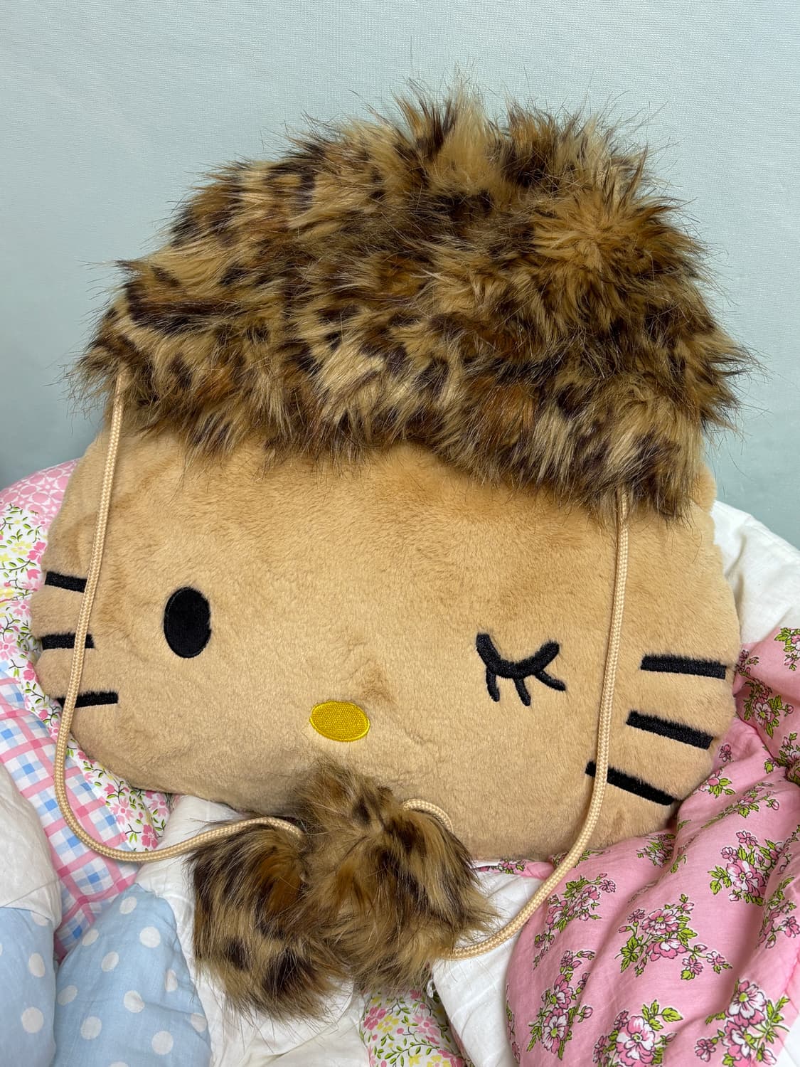 갸루맛 레오파드퍼 모자 상품이미지1