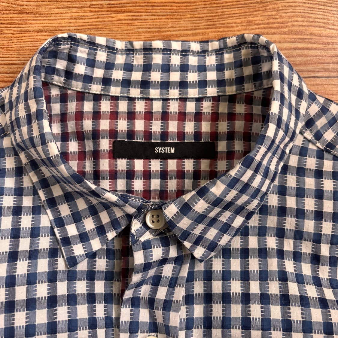 시스템 옴므 슬림 100 체크 셔츠 남방 입체 디테일 15SS 상품이미지3