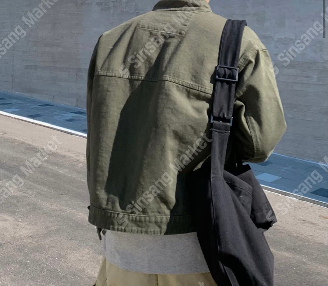 [새상품] 오버핏 카키 차이나카라 청자켓 상품이미지3