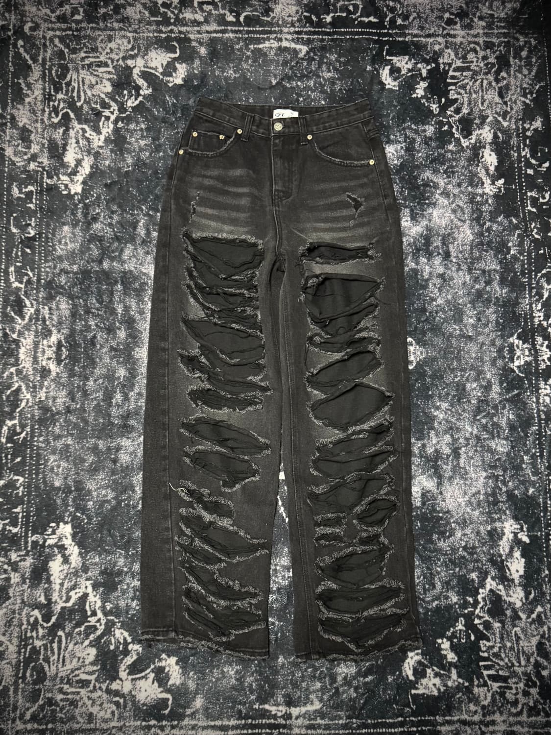 Black Dis Detail Denim Jeans 상품이미지1