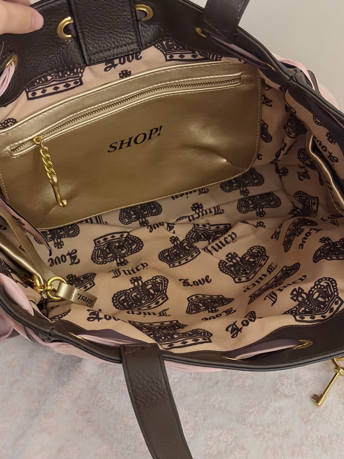 쥬시꾸뛰르 스코티독 데이드리머 토트백 빈티지 갸루 상품이미지4