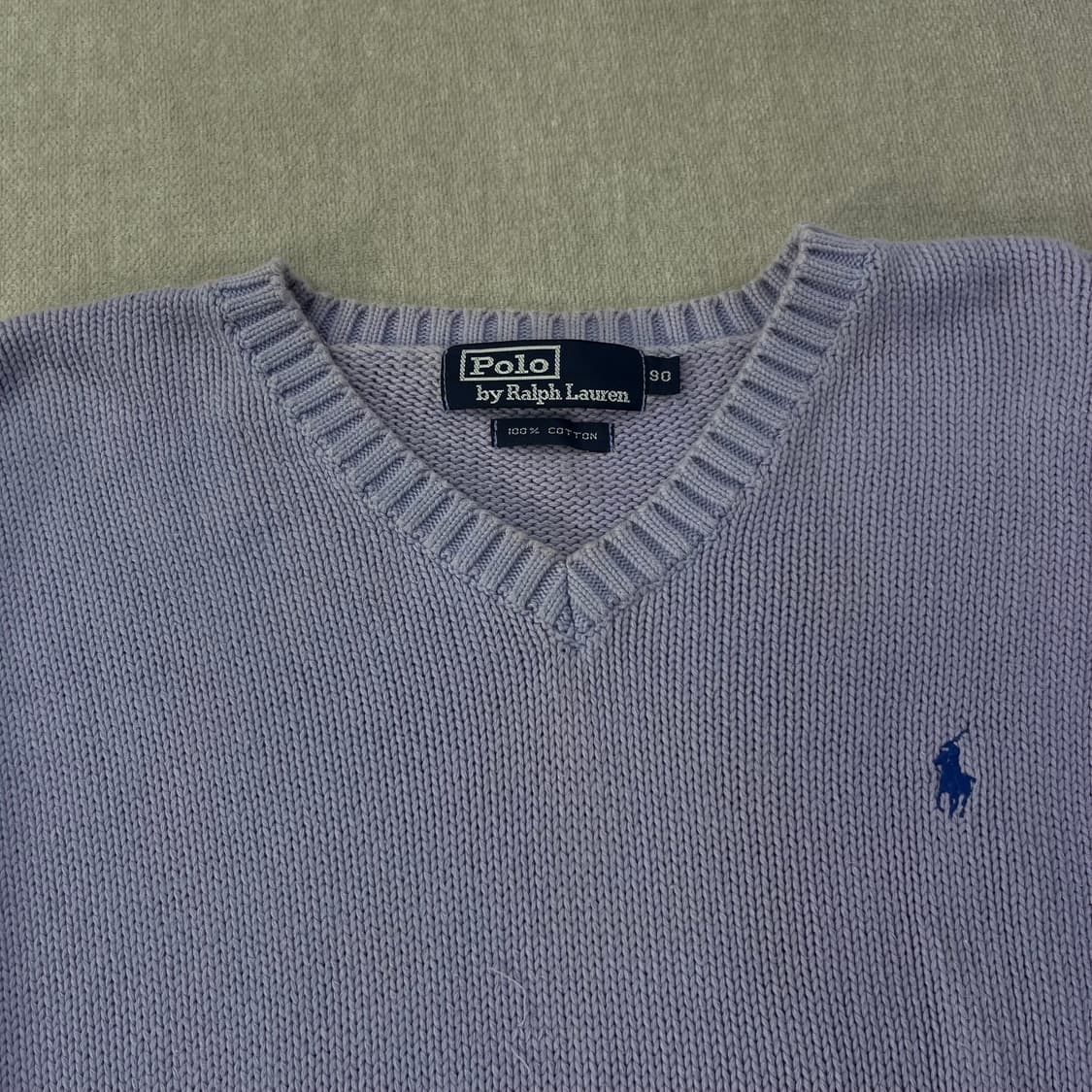100 폴로랄프로렌 90s 코튼 퍼플 니트 상품이미지2