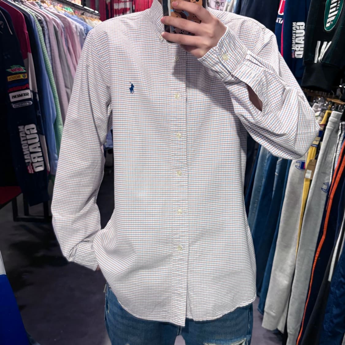[IM] 폴로 랄프로렌 체크 셔츠 소라/브라운 상품이미지1
