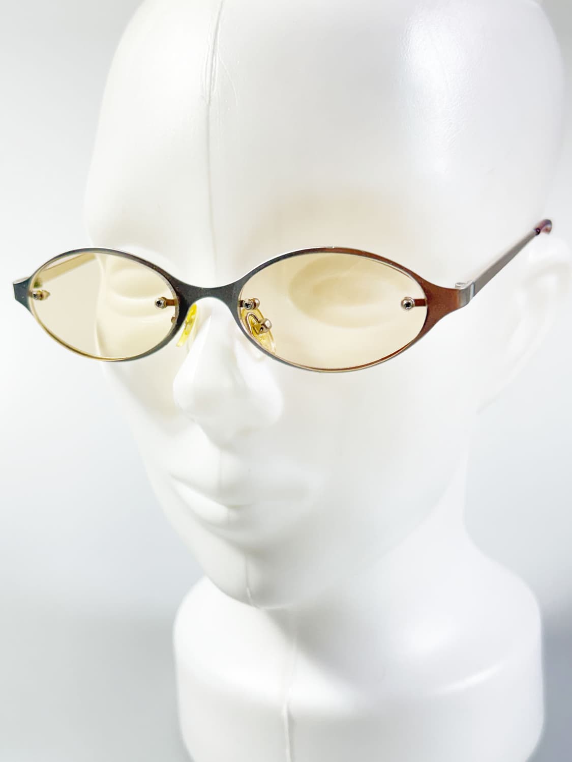 90s 실버 슬림 오벌 메탈 프레임 빈티지 틴크 선글라스 상품이미지8