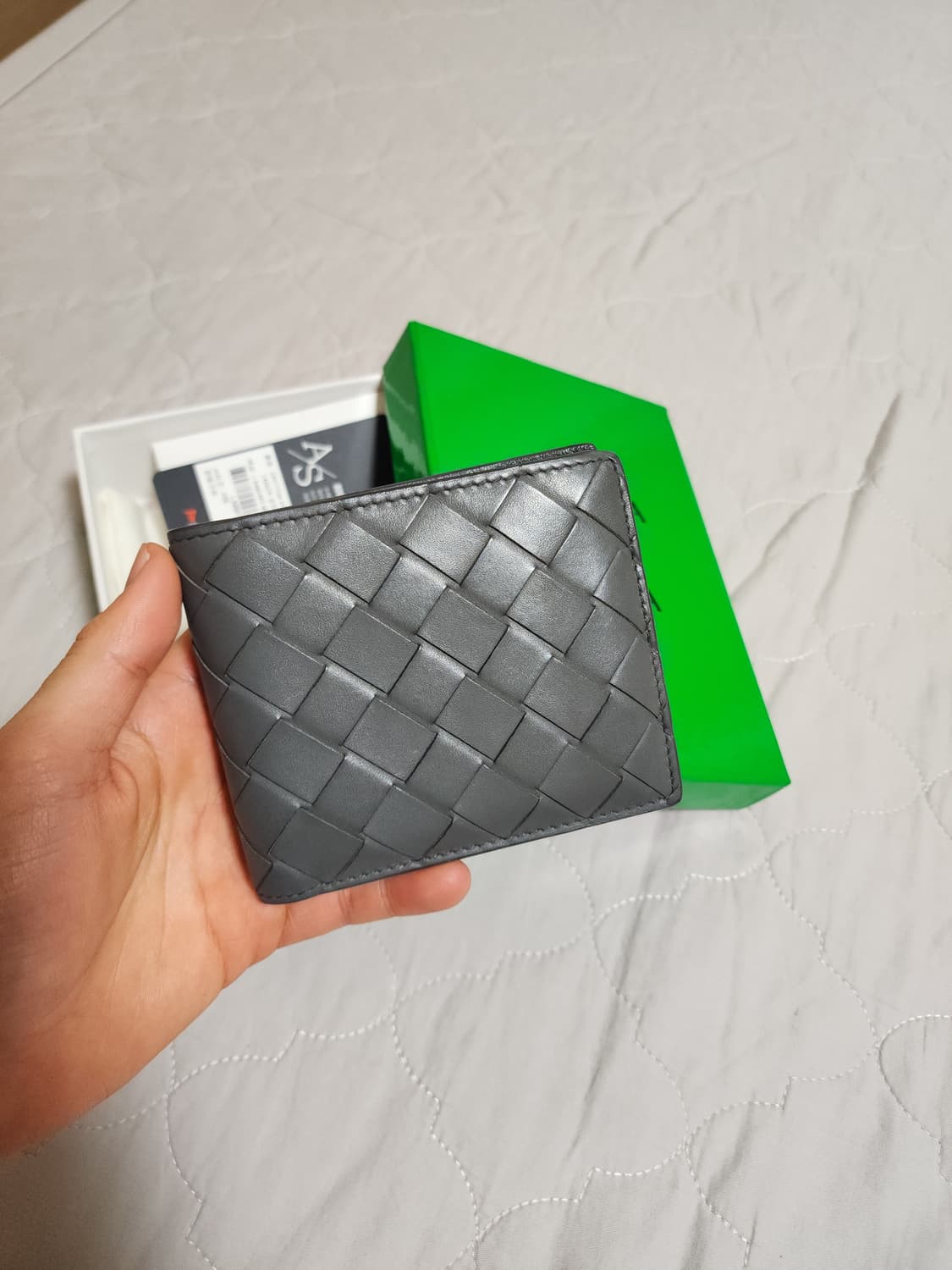 [풀박스]보테가베네타 인트레치아토 반지갑 그레이 상품이미지2