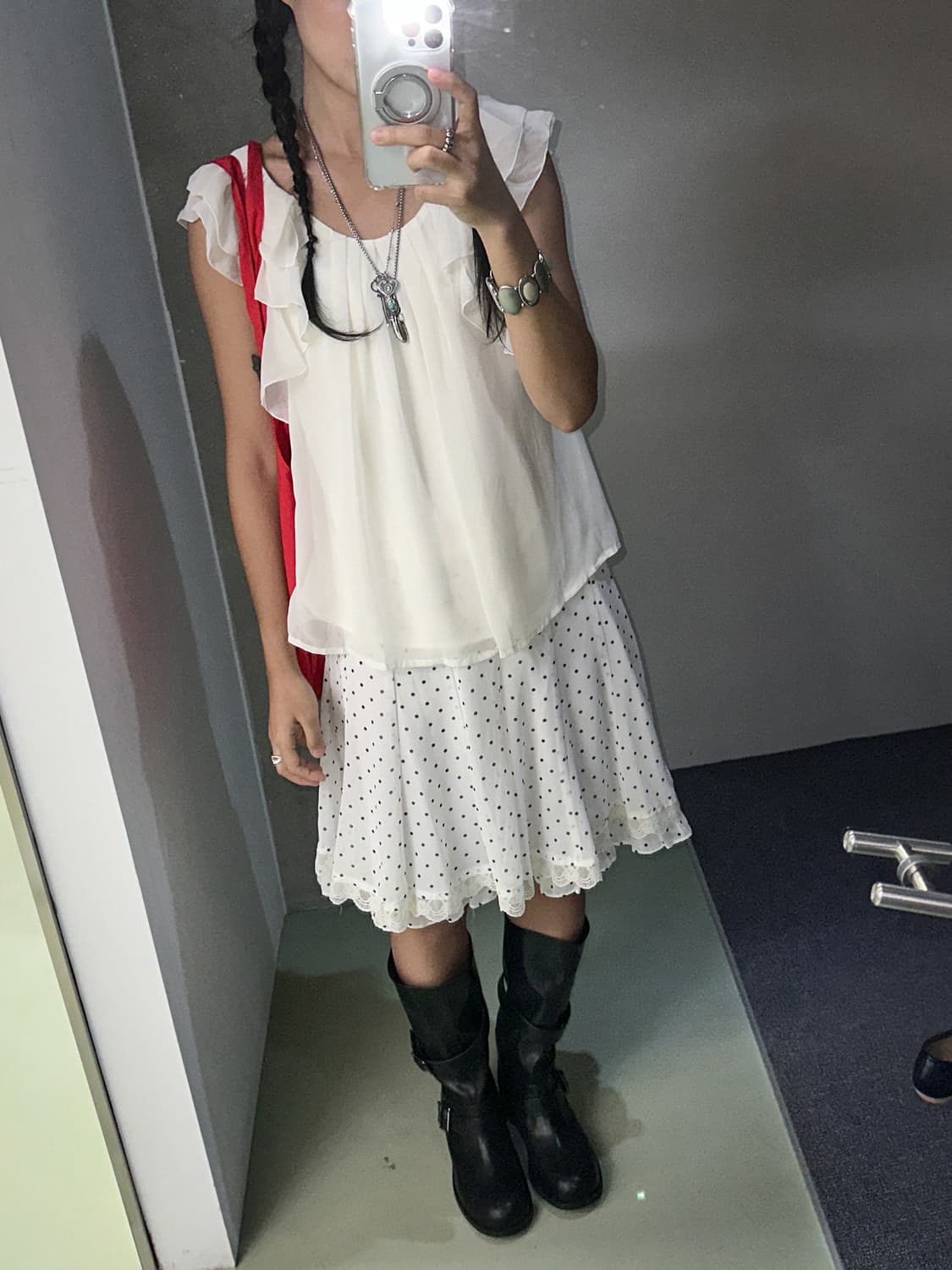 ivory frill sleeve top 상품이미지3