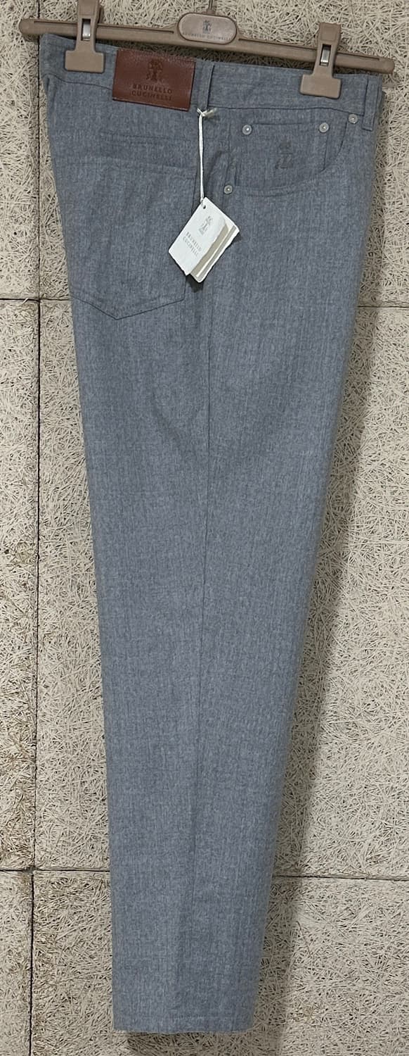 브루넬로 쿠치넬리 버진울 이탈리안핏 치노 팬츠 그레이 상품이미지2