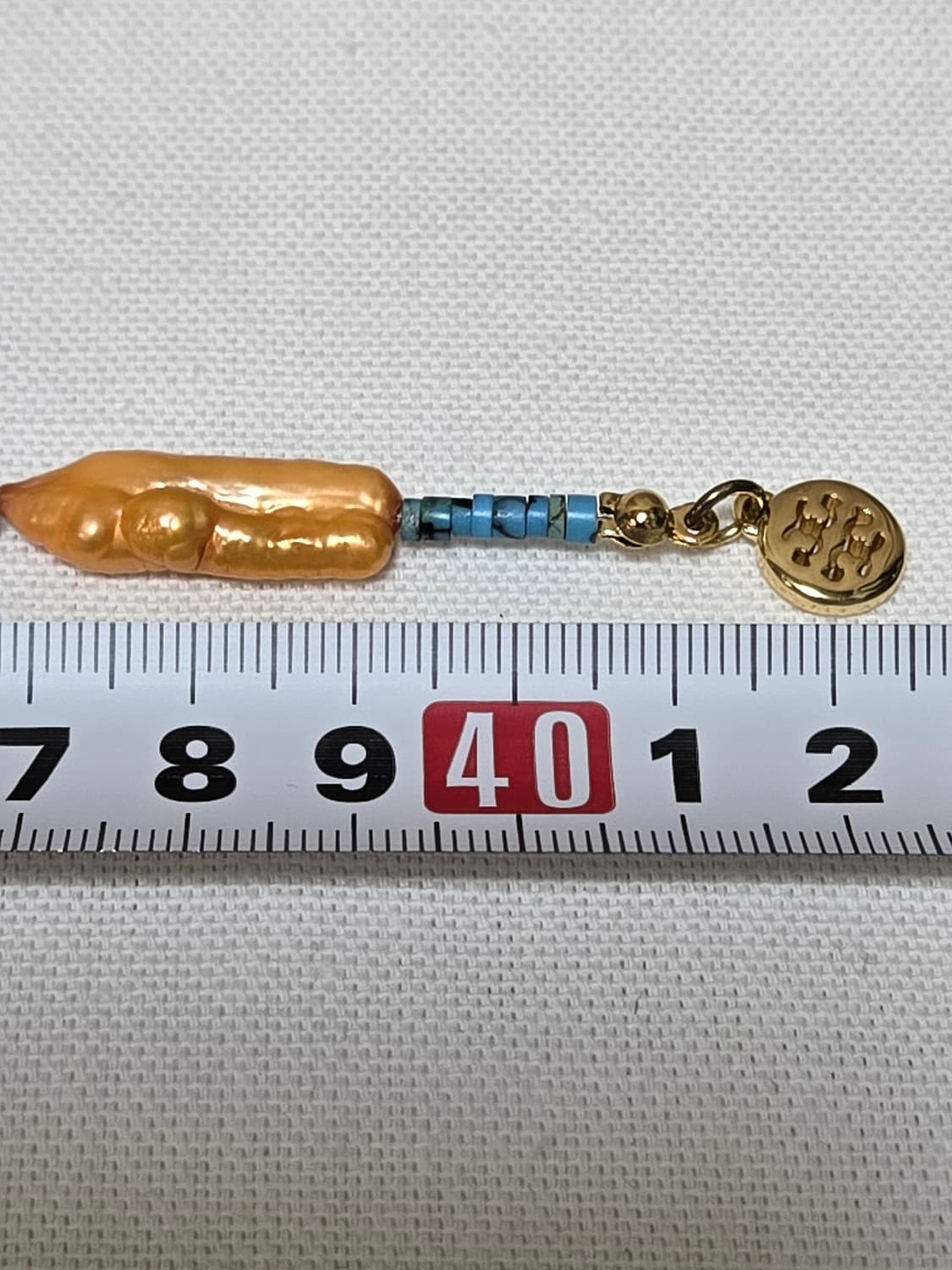 미국 빈티지 피치 바로크 진주 목걸이 & 팔찌 세트 상품이미지3