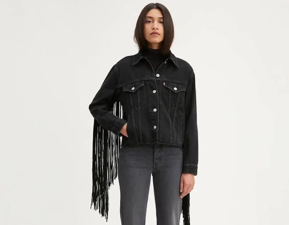 리바이스 블랙 프린지자켓 상품이미지2
