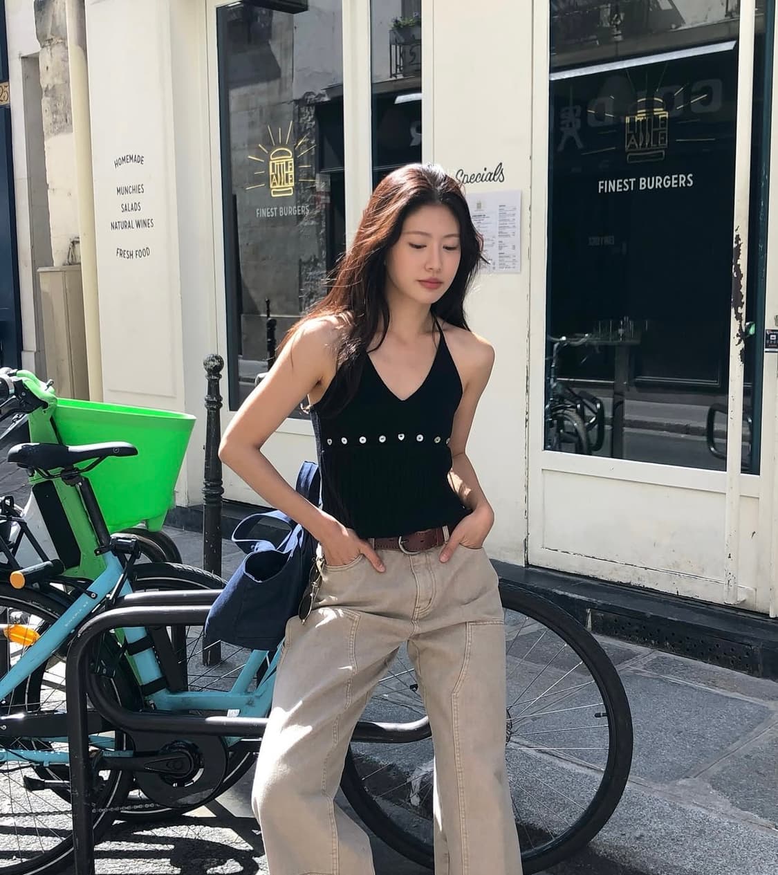 (미착용새상품) foeto 포에토 버튼 홀터 슬리브리스 블랙 상품이미지5