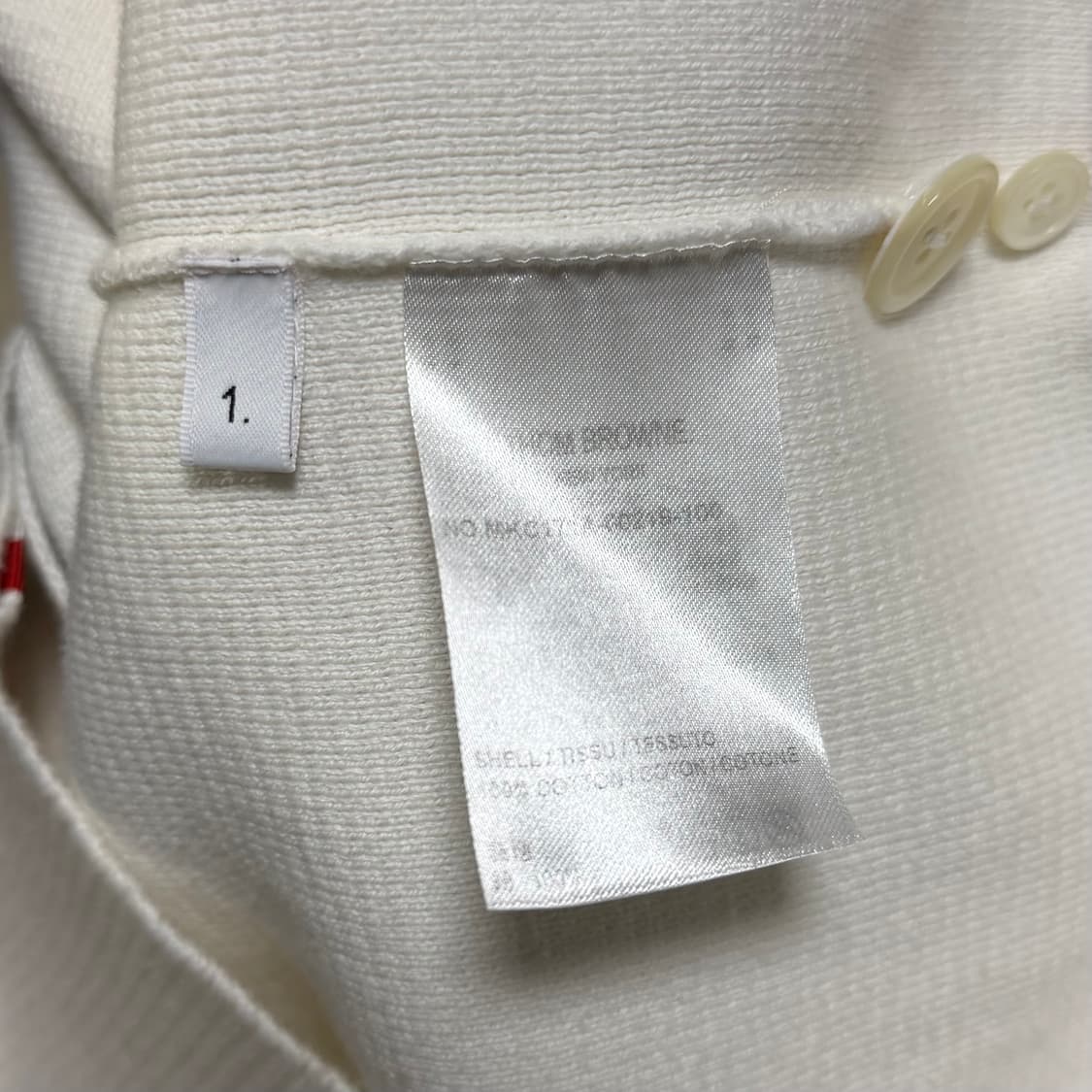 [S+급/1] 톰브라운 사선완장 밀라노스티치 가디건 화이트 상품이미지7