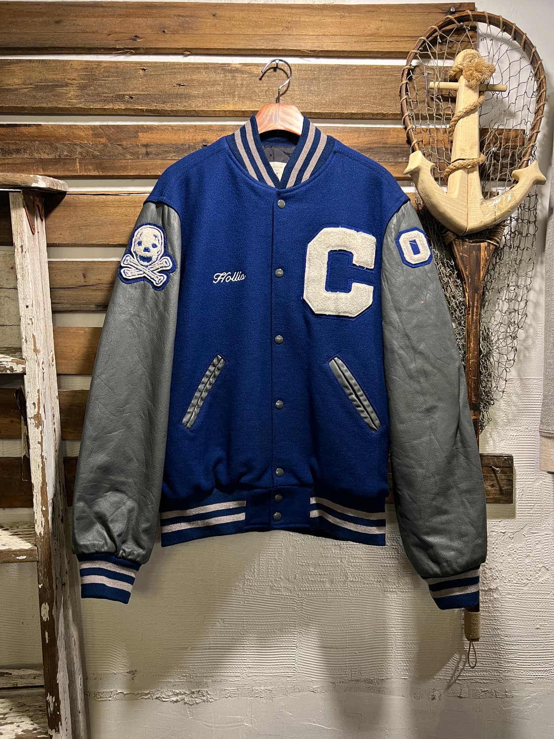 [L]90's USA 빈티지 블루 울 레더 바시티 자켓 상품이미지9