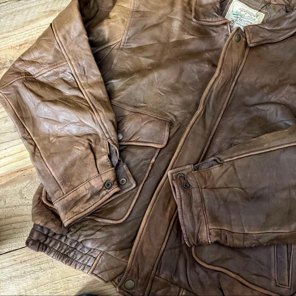 빈티지 A2 스타일 양가죽 플라이트 레더 자켓 상품이미지3
