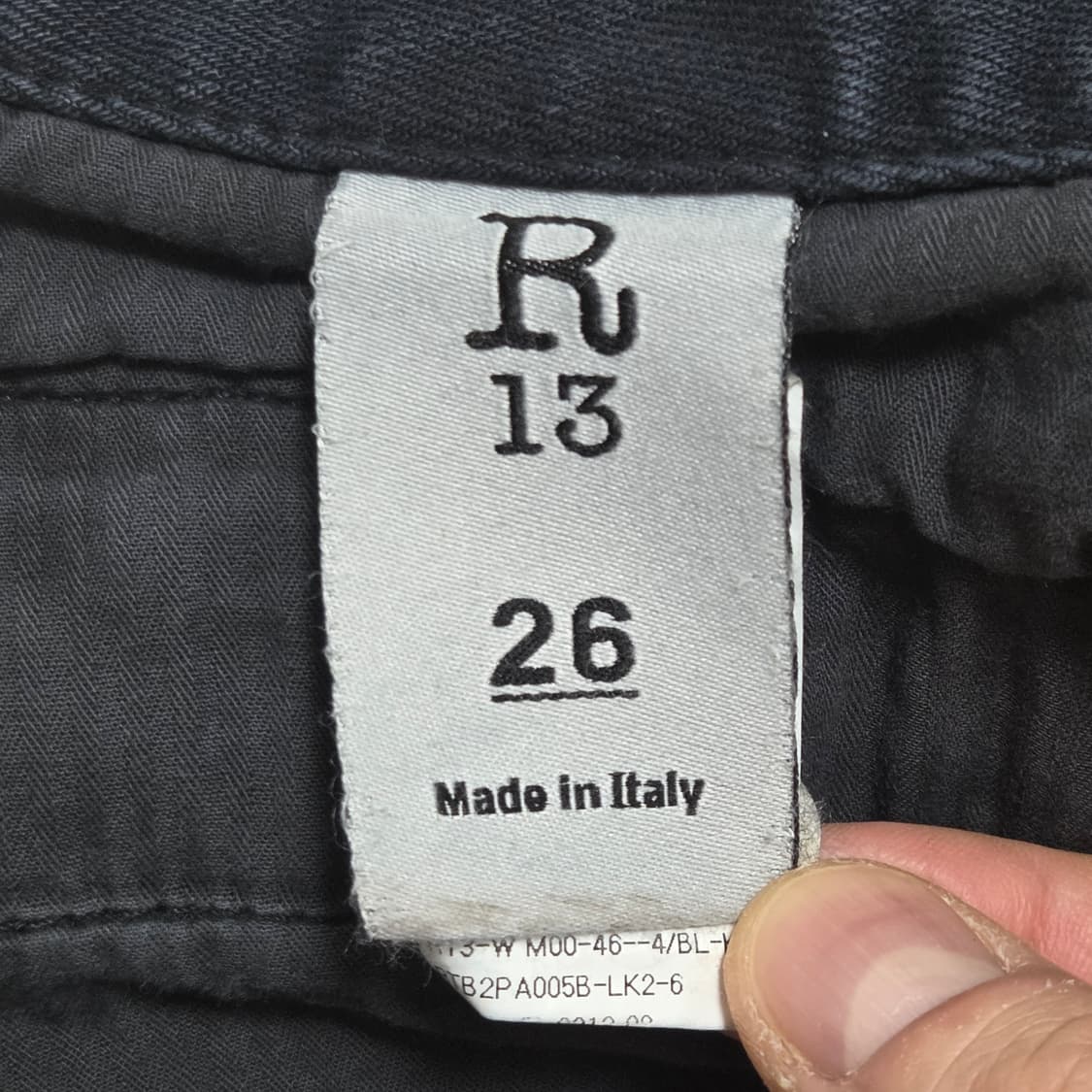 R13 Italy 블랙 데님 가죽 팬츠 스키니 바이커 상품이미지2