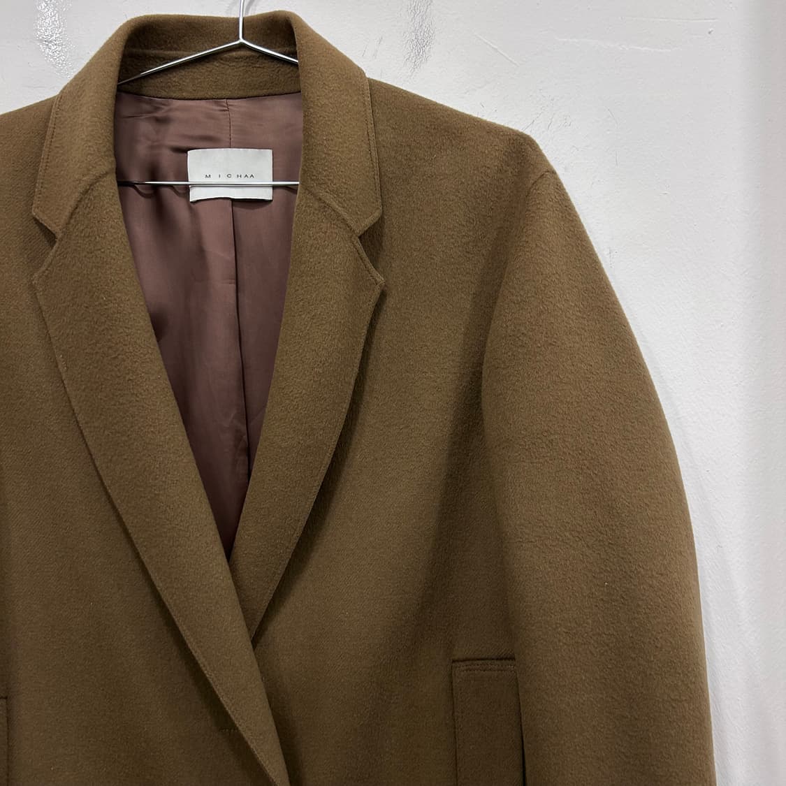 미샤 울케시미어블랜드 히든버튼 롱코트 상품이미지1