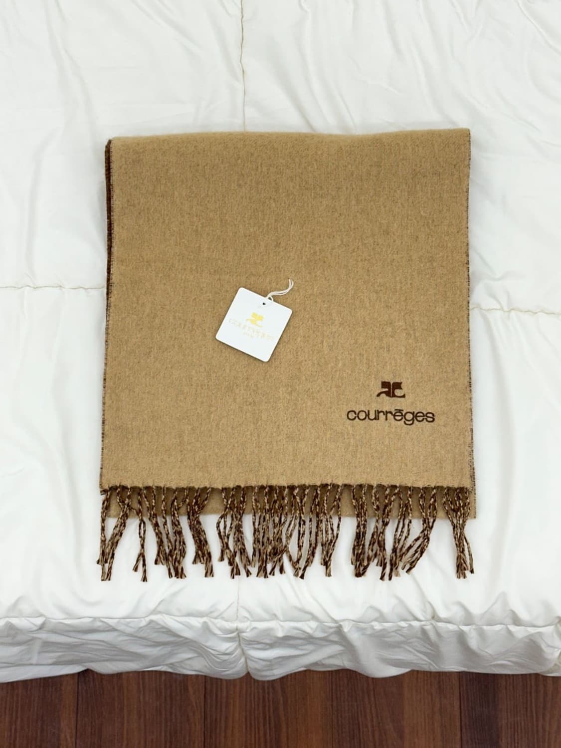 [새상품] courreges / 꾸레쥬 브라운 울 머플러  상품이미지1