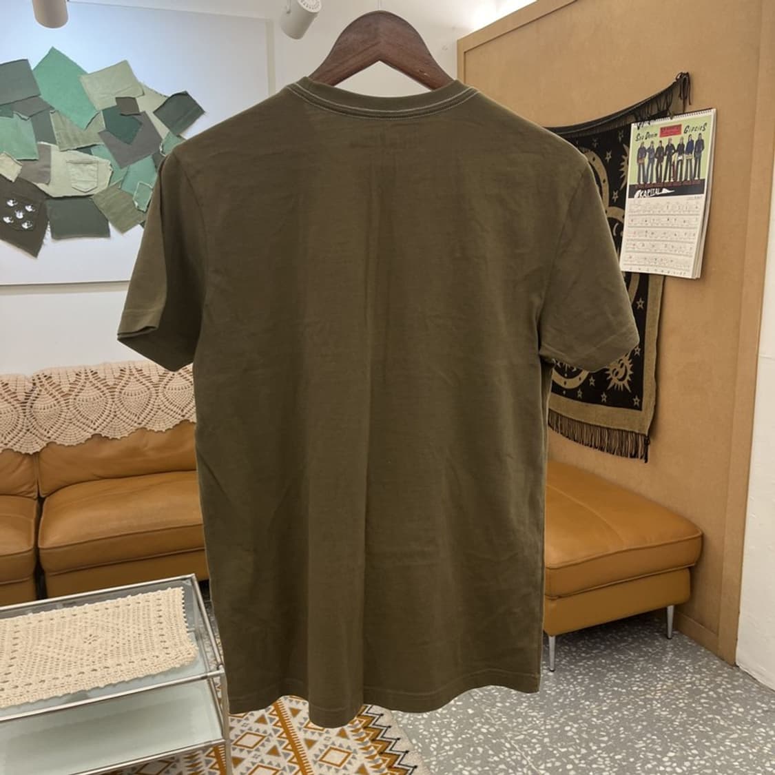 버커루 빈티지 스트릿 펑크 올리브그린 반팔 티 M C10890 상품이미지4