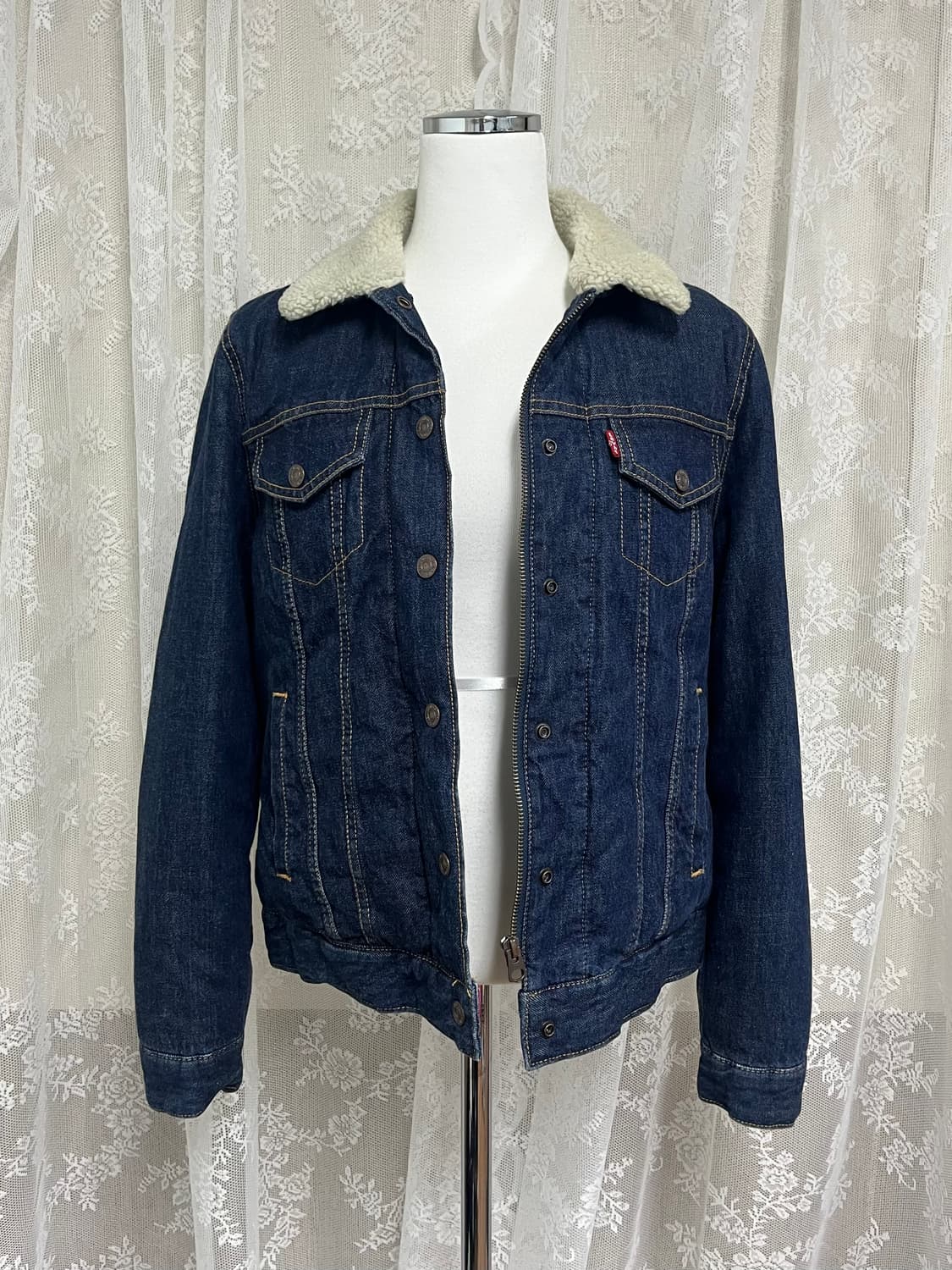 S) 리바이스 여성 쉐르파 데님 구스다운 자켓 상품이미지3
