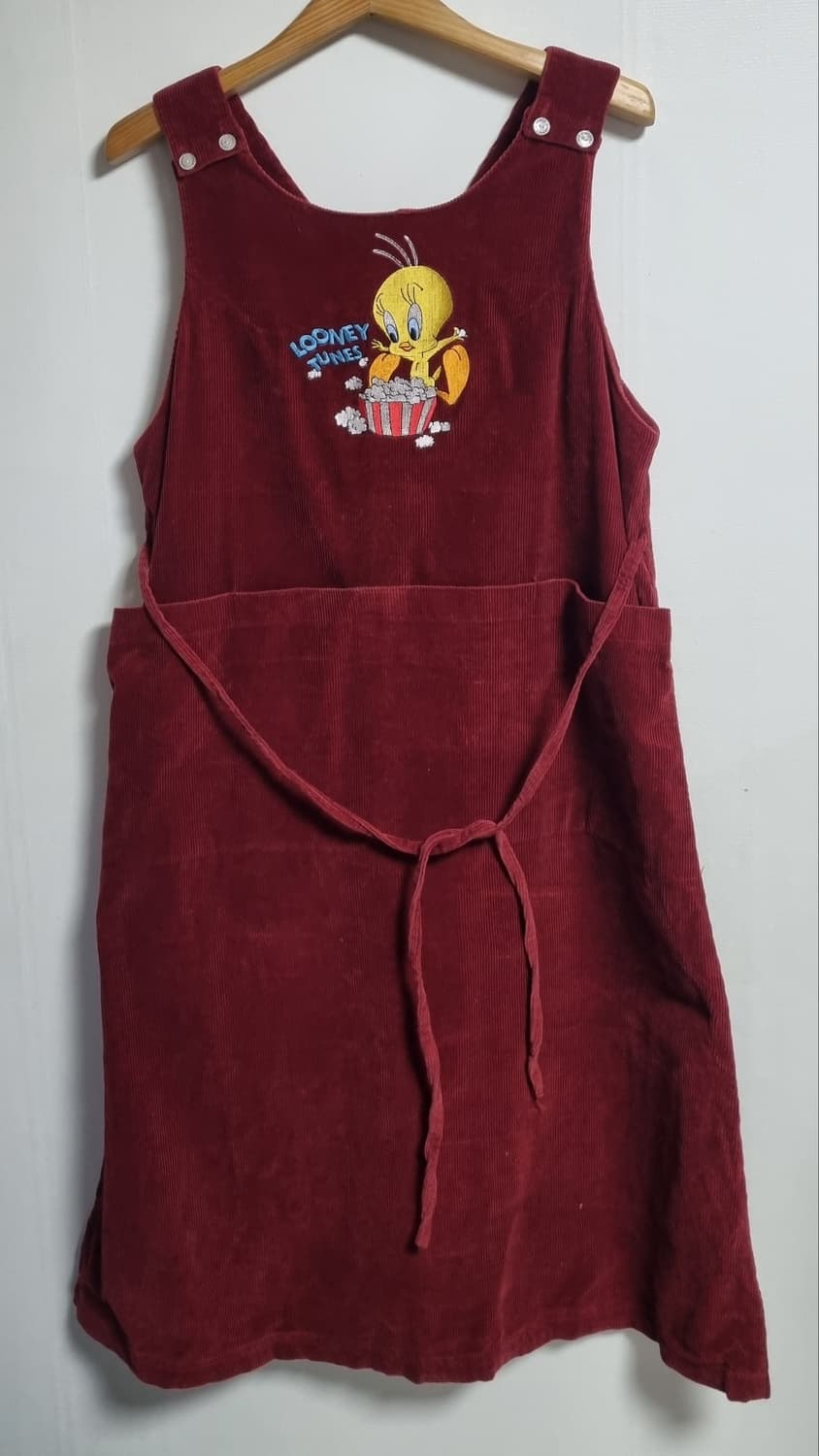 S (55) 루니툰즈 와인컬러 코듀로이 멜빵원피스 상품이미지1