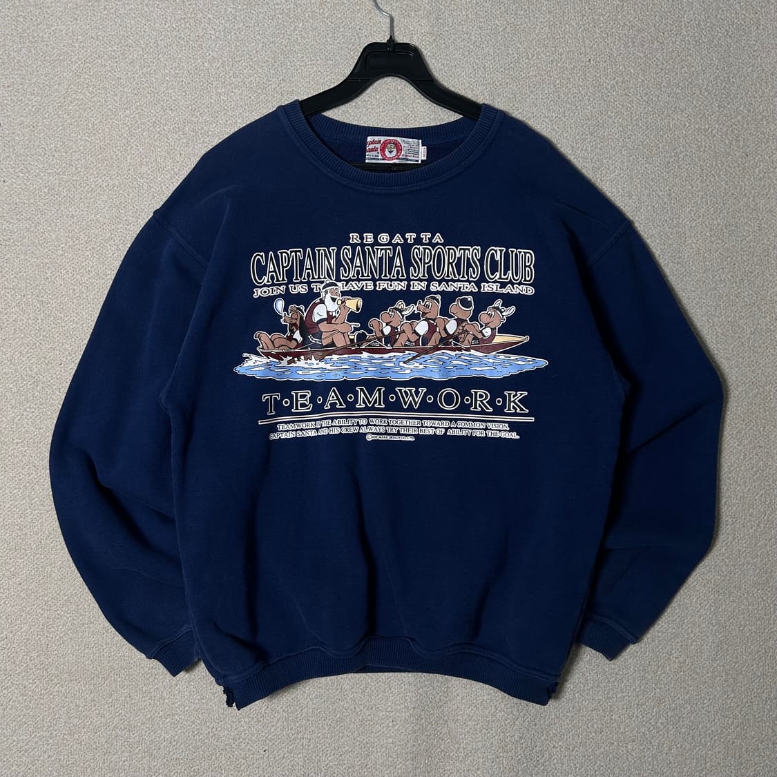 (M) 90s 캡틴산타 네이비 스웻 맨투맨 상품이미지1