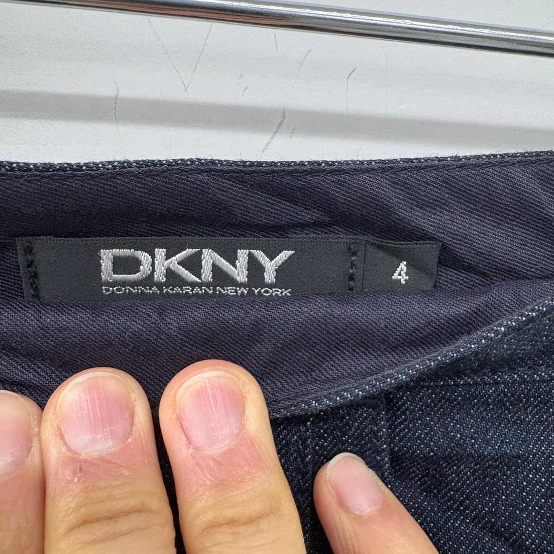 DKNY 데님 레더 배색 미니스커트 30in 상품이미지3