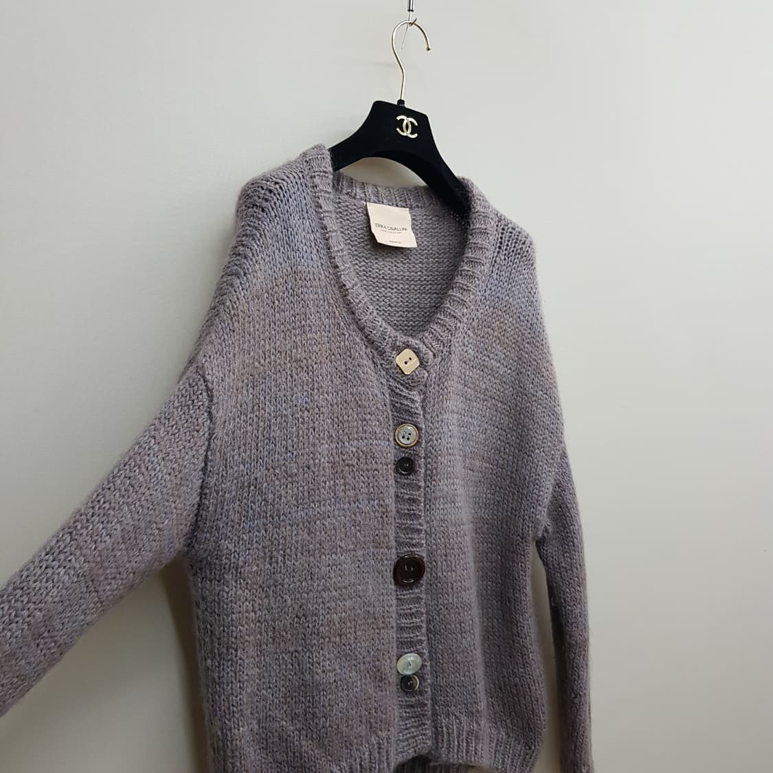 에리카카발리니 모헤어 울 블렌드 버튼 믹스 가디건 S사이즈 상품이미지3